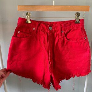 Vintage Nada Nuff Contempo Casuals red jeans shorts